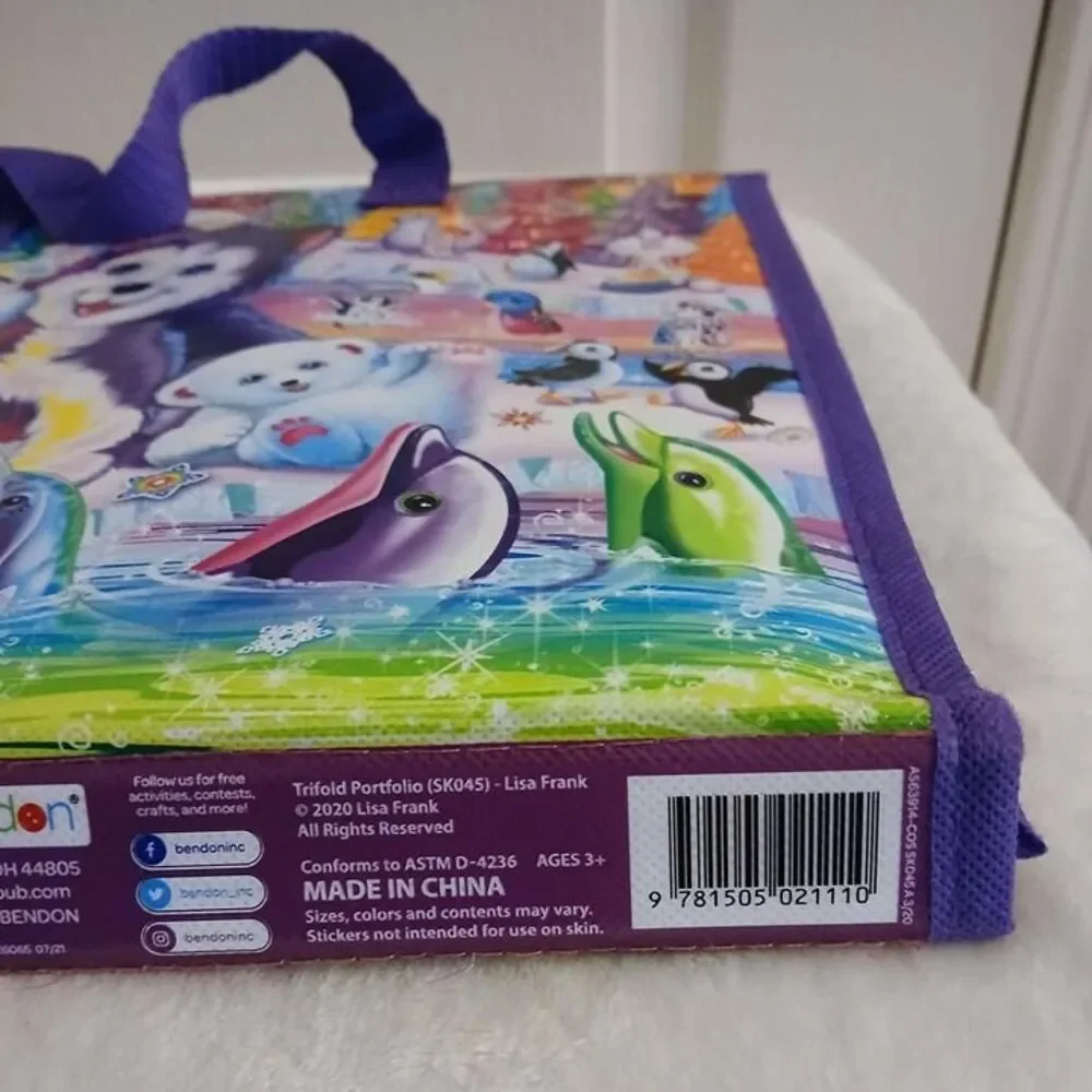 Lisa Frank 90s style Tikanni trifold portfolio with handles & activity book